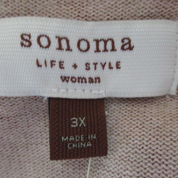 NWT! Sonoma Womens Plus Size Button Front Cardigan, Beige & Rust Floral, Size 3X - Picture 9 of 15